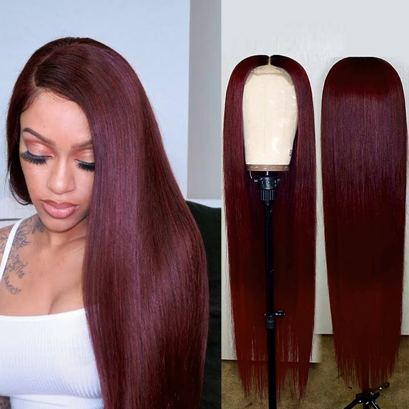 99J Red Brazilian Pre Plucked 13x4 Lace Front Human Hair Wigs Straight Lace Wigs 150% Density Remy Hair Wig KEMY, As pic
99J Red Brazilian Pre Plucked 13x4 Lace Front Human Hair Wigs Straight Lace Wigs 150% Density Remy Hair Wig KEMY, As pic