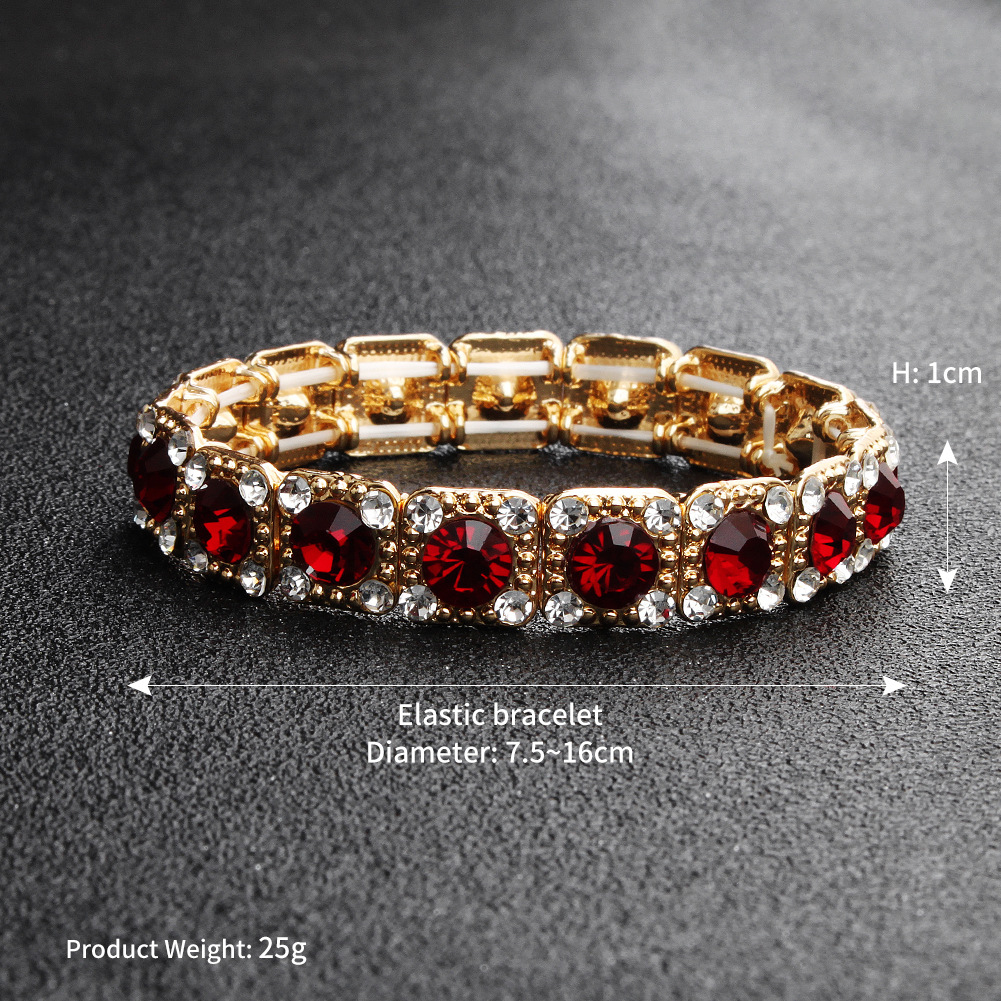 One Row Bridal Bracelets Elastic Charm Dazzling Rhinestones Beaded Wedding for Bridal The Great Gatsby Bracelets Girls Party Accessories