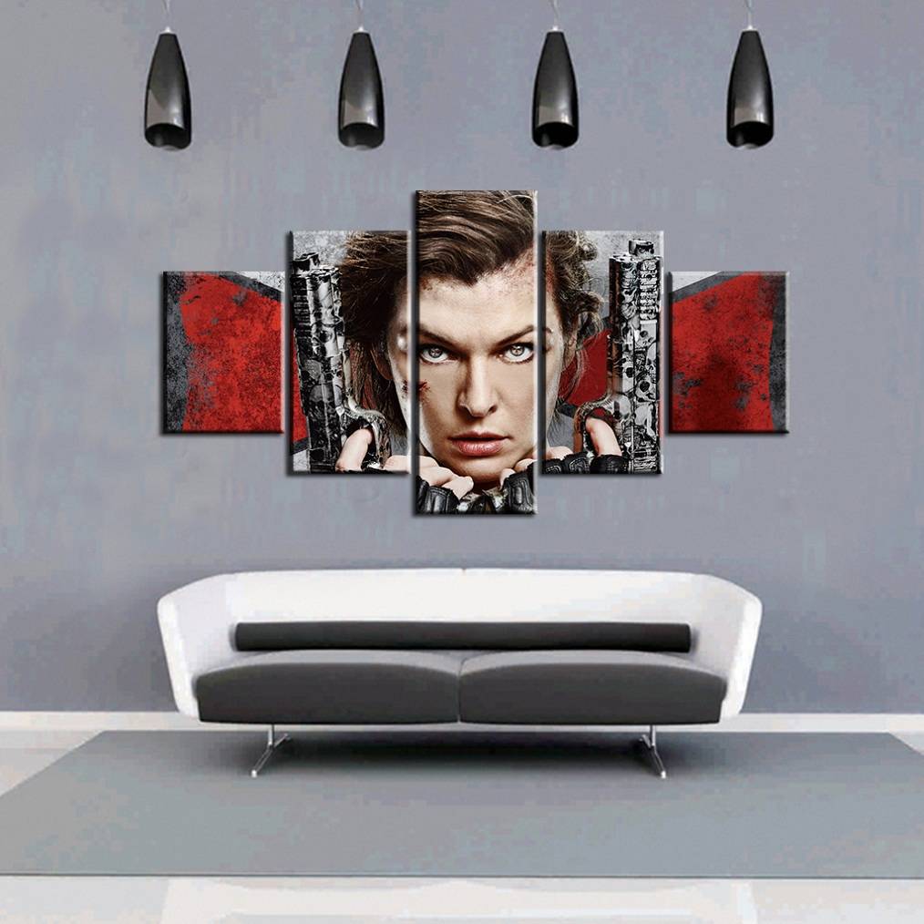 5pcs/set Unframed Resident Evil: The Final Chapter Milla Jovovich Poster Print On Canvas Wall Art Painting For Living Room Decor