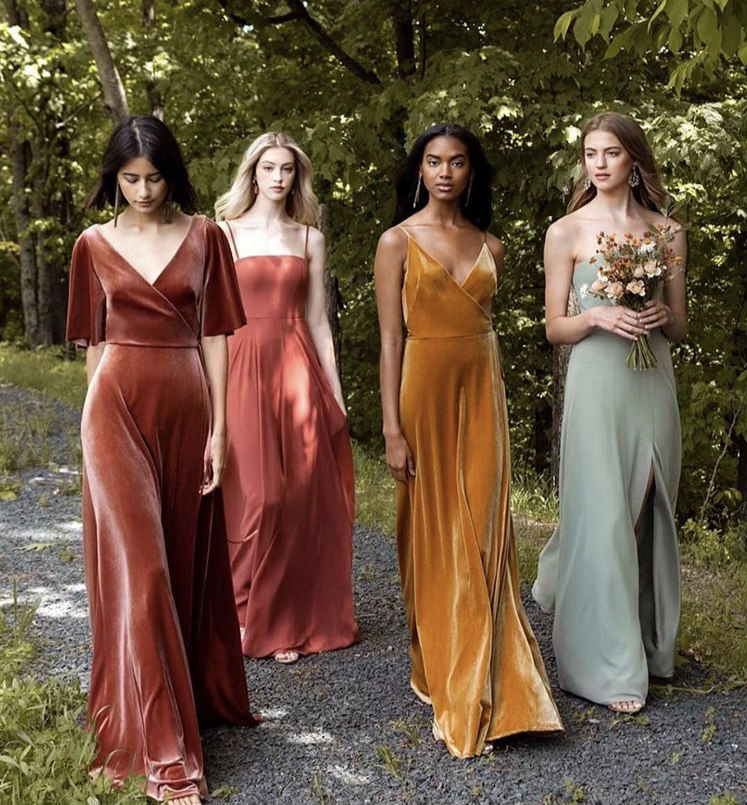 Long Veet Bridesmaid 2020 Autumn Country Maid Of Honor Gowns Floor Length Party Wedding Guest Dresses 4 Styles 0510