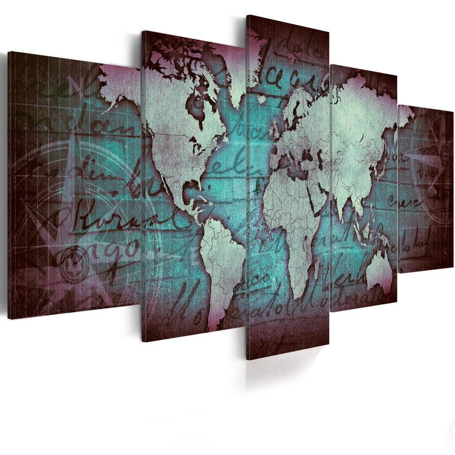 modern decorative painting ( No Frame ) Canvas Print Modern Fashion Wall Art the Retro World Map for Home Decoration Choose Color & Size