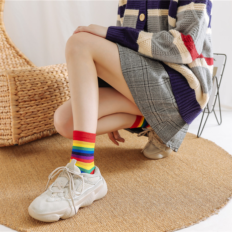 Japanese Rainbow Socks Korean Color Striped Female Cotton Socks Cute Girl Student Wholesale, 001
Japanese Rainbow Socks Korean Color Striped Female Cotton Socks Cute Girl Student Wholesale, 001