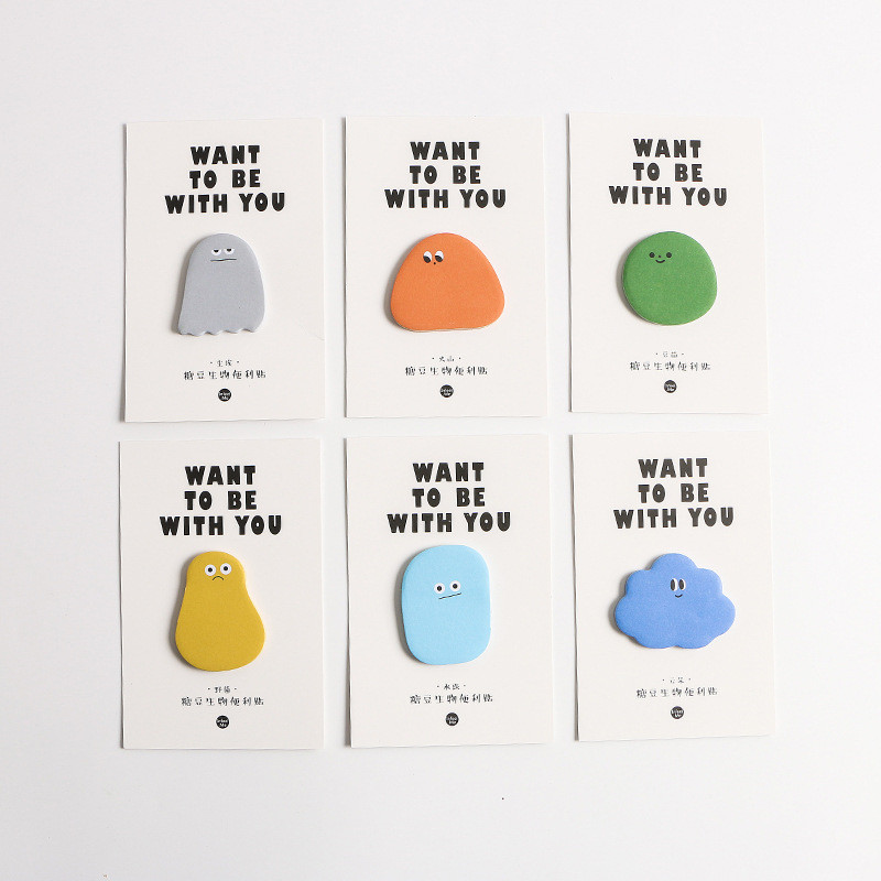 Helpro 30 Sheets Sticky Notes Cute Creature Label Memo Pad for Writing Papeleria School Office Paper Sticky Stationery Supplies