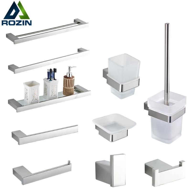 Bathroom Hardware Set Chrome Towel Rail Bar Rack Bar Robe Hook Shelf Tissue Paper Holder Toothbrush Holder Bathroom Accessories
Bathroom Hardware Set Chrome Towel Rail Bar Rack Bar Robe Hook Shelf Tissue Paper Holder Toothbrush Holder Bathroom Accessories