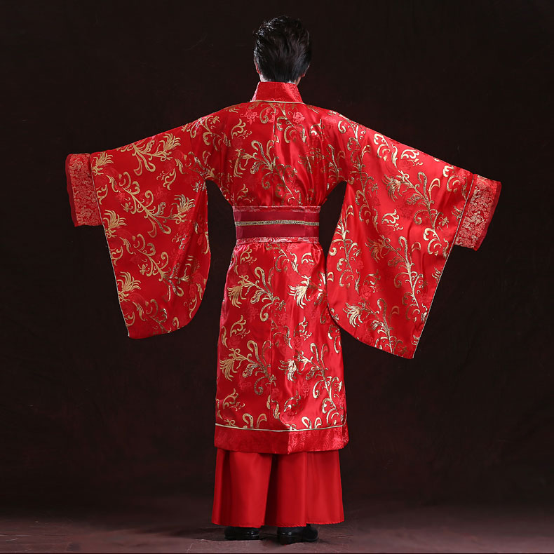 Chinese Style Ancient Wedding Clothing Antique Groom Garment Red Couple Lovers Hanfu Wedding Costume With Long Tail Bride Dress
