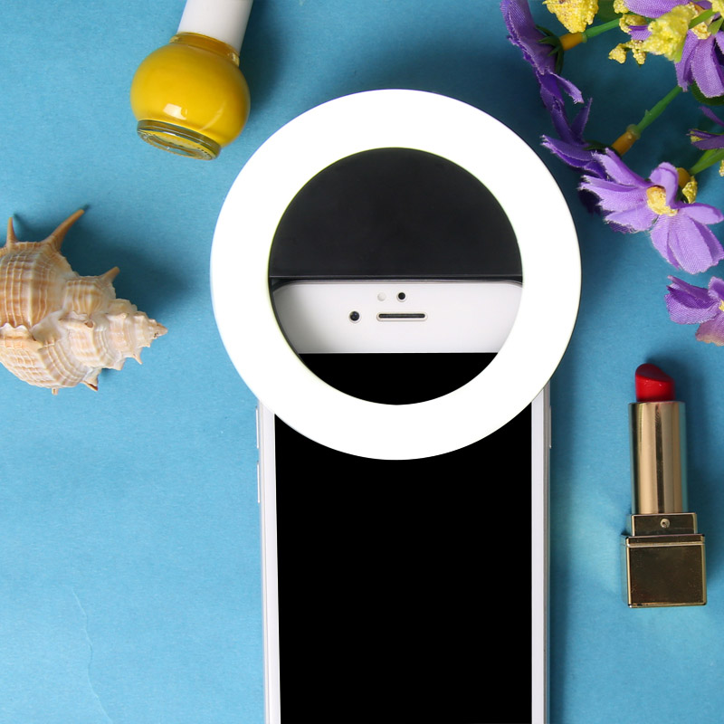 Rechargeable selfie ring light Clip LED selfie flash light adjustable lamp selife filllight RK14 for Smart phones214d