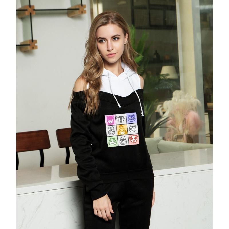 Animal Crossing KPOP Off-shoulder Sweatshirt Women Fashion Hip Printed Women Hoodies Highstreet Sweatshirt -2XL, Black
Animal Crossing KPOP Off-shoulder Sweatshirt Women Fashion Hip Printed Women Hoodies Highstreet Sweatshirt -2XL, Black