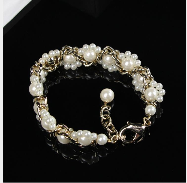 Korean Pearl Bracelet Fashion size pearl woven bracelet Jewelry