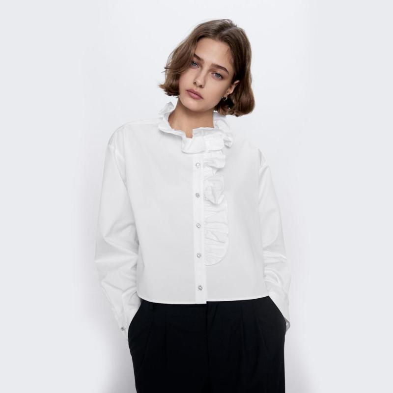 2020 Short Women White Shirt Fashion Spring Long Sleeve Stand Collar Blouse Cascading Office Lady New Loose Leisure Wholesale
2020 Short Women White Shirt Fashion Spring Long Sleeve Stand Collar Blouse Cascading Office Lady New Loose Leisure Wholesale