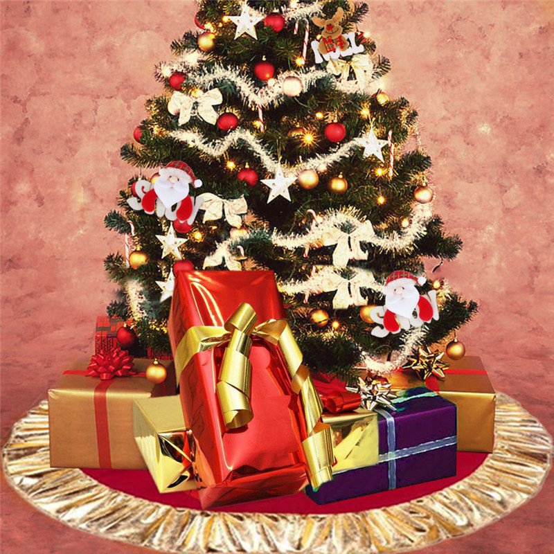 White Plush Tree Fur Carpet Merry Christmas Decoration for Home Natal Tree Skirts New Year Decoration