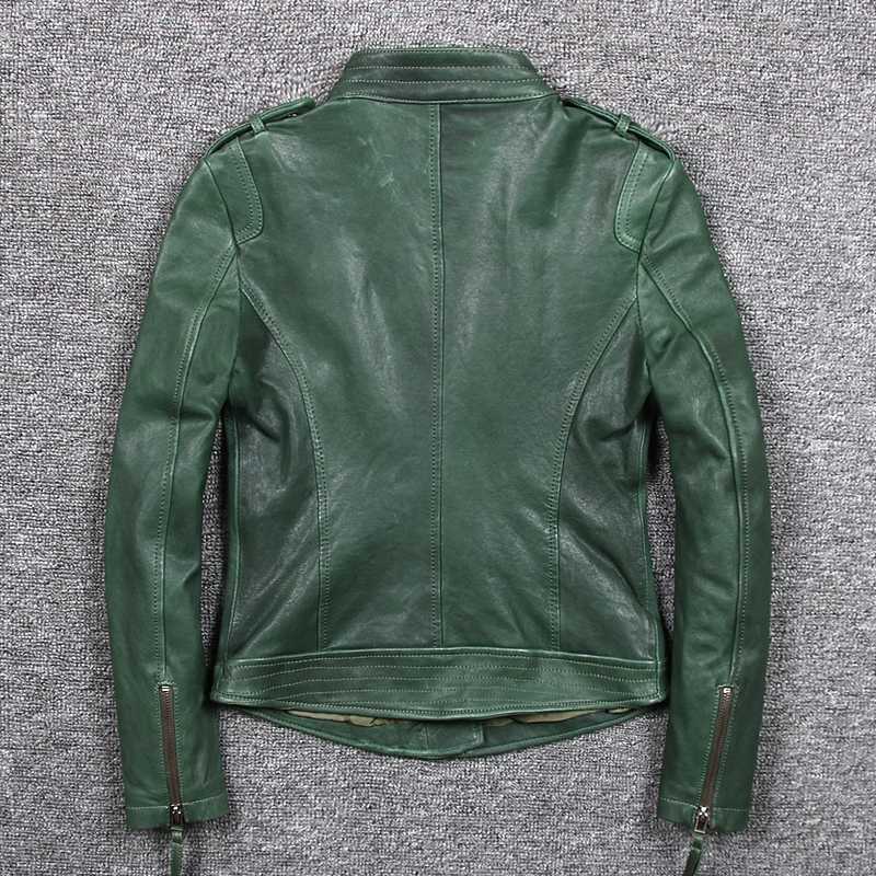 Geniune Jacket Sheepskin Leather Jackets For Women Motocycle Spring Autumn Coat Jaqueta de couro 1620 MF119, Green
Geniune Jacket Sheepskin Leather Jackets For Women Motocycle Spring Autumn Coat Jaqueta de couro 1620 MF119, Green