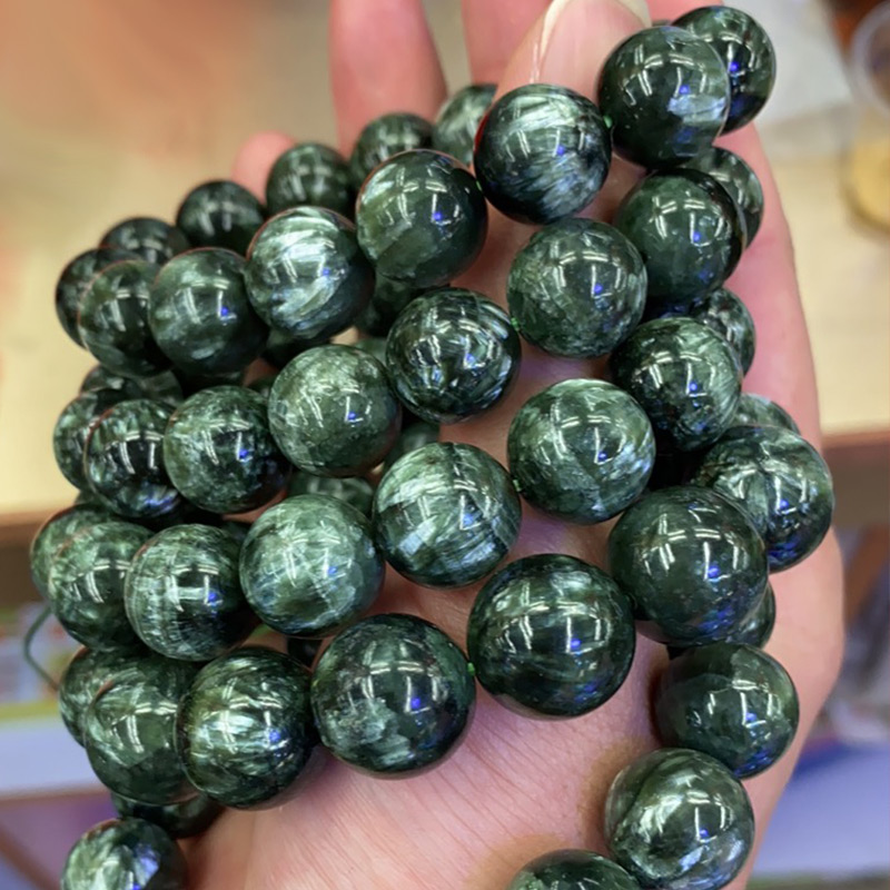 Beaded, Strands JD 8-15mm Genuine Natural Green Seraphinite Bracelet For Woman Lady Man Lucky Crystal Stretch Round Beads Stone Jewelry
Beaded, Strands JD 8-15mm Genuine Natural Green Seraphinite Bracelet For Woman Lady Man Lucky Crystal Stretch Round Beads Stone Jewelry