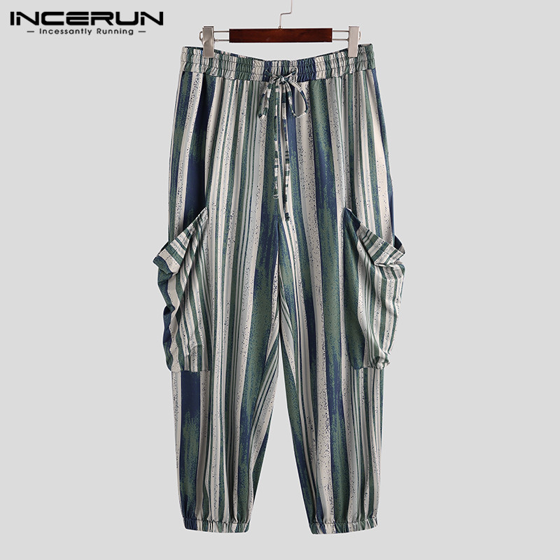 INCERUN Fashion Men' Harem Pants Striped Drawstring Joggers 2019 Casual Pockets Baggy Trousers Men pantalones hombre Streetwear, As picture
INCERUN Fashion Men' Harem Pants Striped Drawstring Joggers 2019 Casual Pockets Baggy Trousers Men pantalones hombre Streetwear, As picture