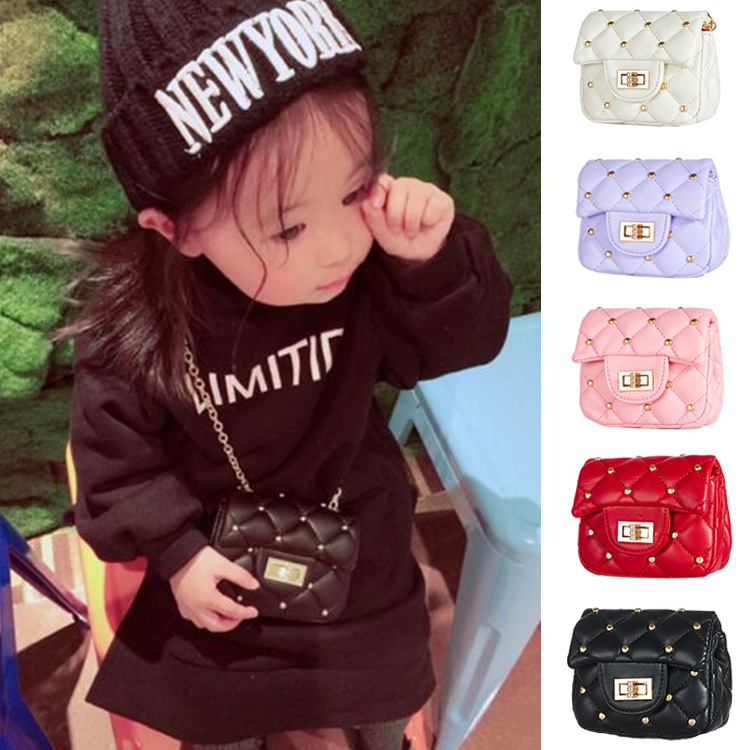 Baby Rivet Bags Solid Color Kids Princess Purses PU Shoulder Bags Girls All-match Cross-body Bags Children Designer Handbags, Black
Baby Rivet Bags Solid Color Kids Princess Purses PU Shoulder Bags Girls All-match Cross-body Bags Children Designer Handbags, Black