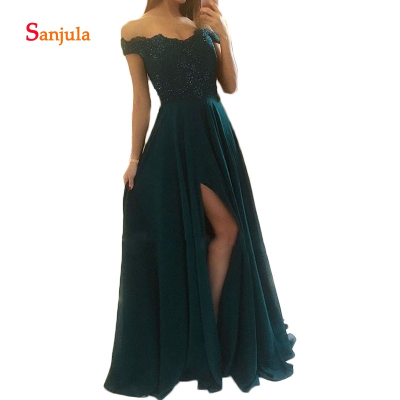 Dark Green Off the Shoulder A-Line Prom Dresses Chiffon Appliques Beaded Long Formal Dresses Leg Split Graduation Gown D1520, Gold
Dark Green Off the Shoulder A-Line Prom Dresses Chiffon Appliques Beaded Long Formal Dresses Leg Split Graduation Gown D1520, Gold