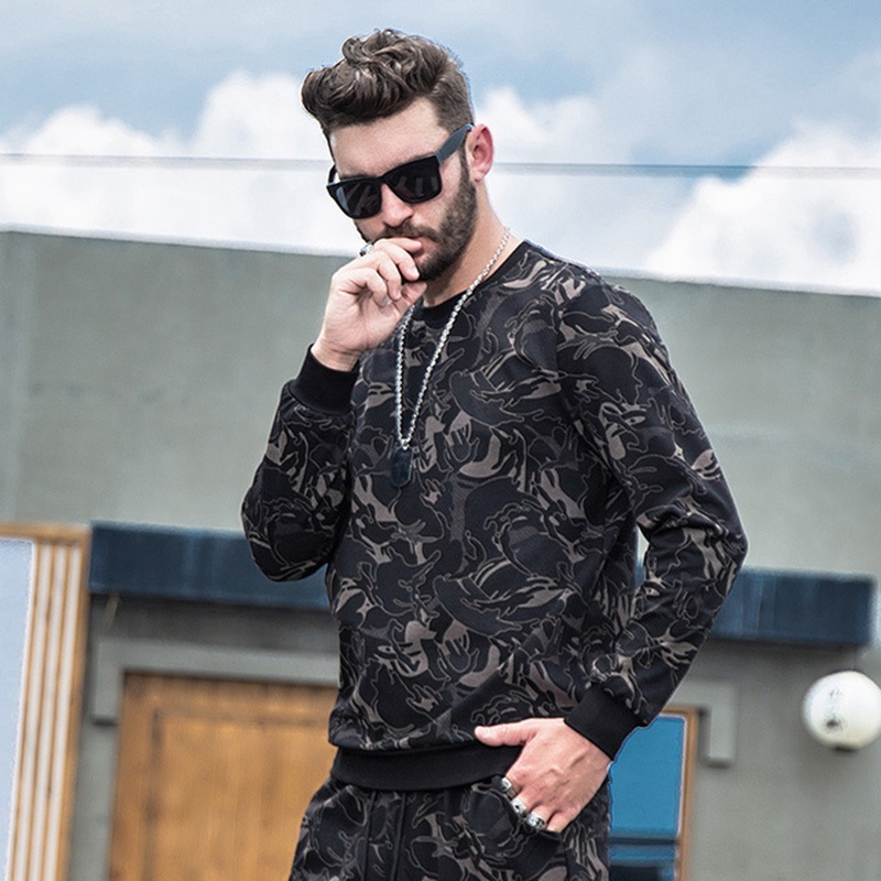 Large size round neck pullover spring Sweatshirt men's loose fat plaid print long sleeve shirt autumn 6XL, As pic 
Large size round neck pullover spring Sweatshirt men's loose fat plaid print long sleeve shirt autumn 6XL, As pic