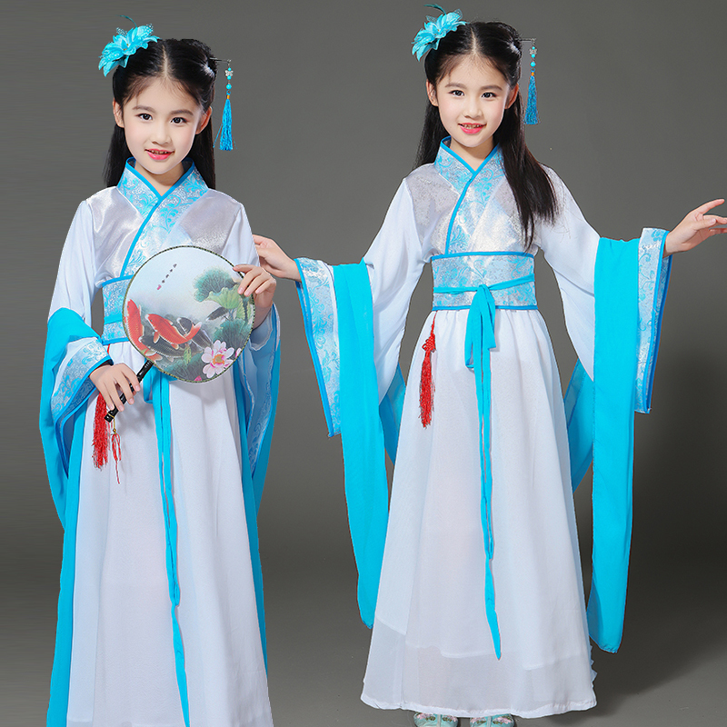 Stage Wear Girls Chinese Traditional Hanfu Dress Ancient Opera Tang Han Ming Costume Dynasty Child Clothing Folk Dance Children Kid, Blue
Stage Wear Girls Chinese Traditional Hanfu Dress Ancient Opera Tang Han Ming Costume Dynasty Child Clothing Folk Dance Children Kid, Blue