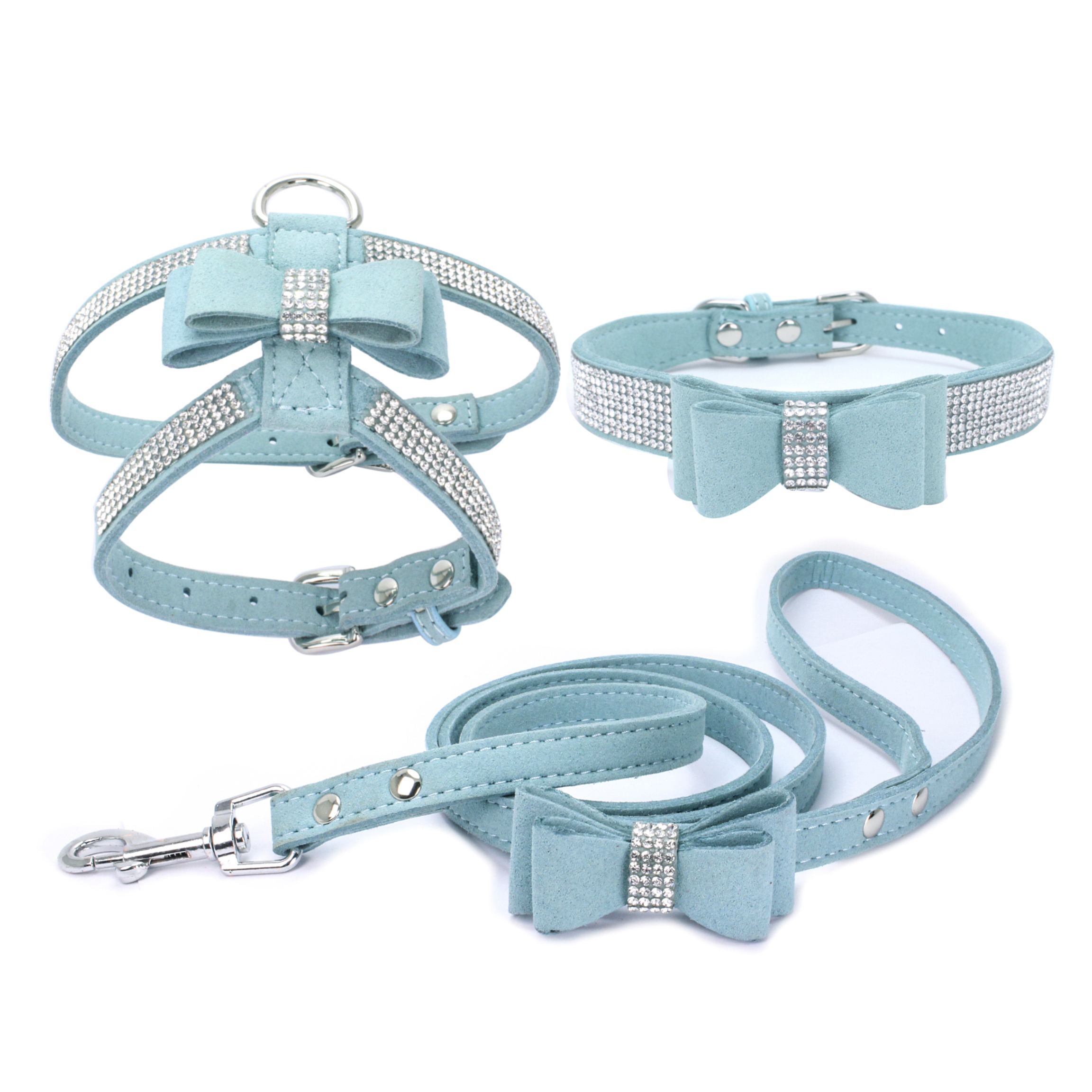 Dog Harness Collar Leash Set 3 Peices Suit Adjustable Soft Suede Fabric Shining Diamonds Pet Vests For Dogs Comfort Pets Supplies
Dog Harness Collar Leash Set 3 Peices Suit Adjustable Soft Suede Fabric Shining Diamonds Pet Vests For Dogs Comfort Pets Supplies