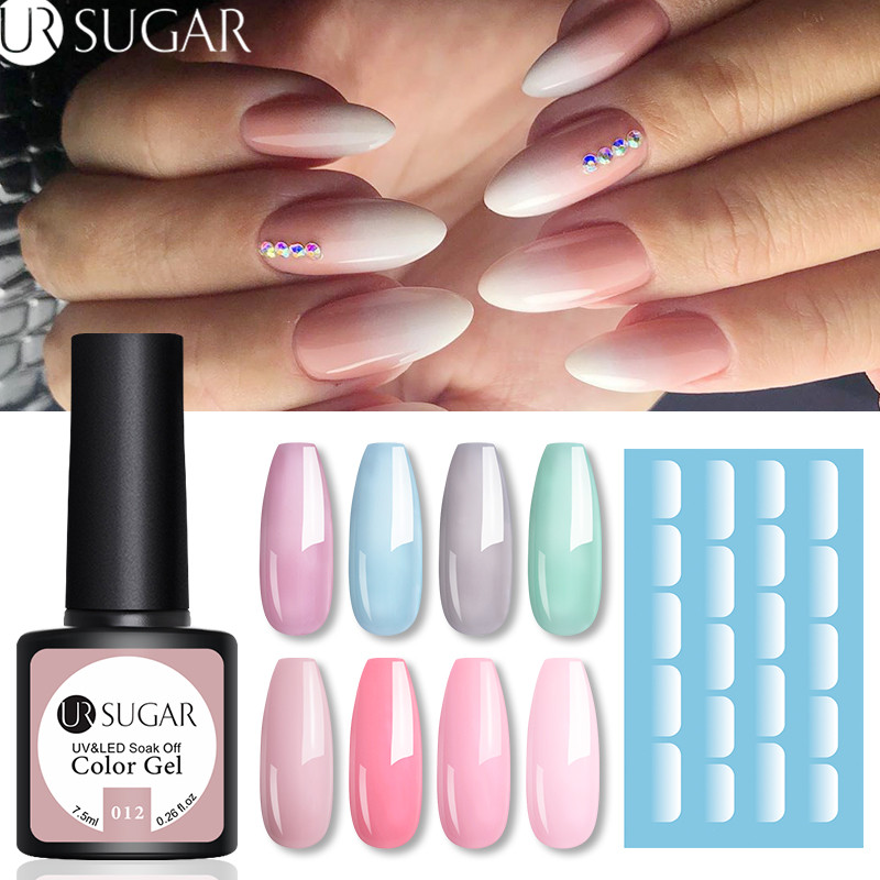 UR SUGAR Jelly Nude Gel Nail Polish with Opal Jelly Water Decal Set Gradient Effect Semi-transparent Soak Off UV Gel Varnish DIY, Base coat
UR SUGAR Jelly Nude Gel Nail Polish with Opal Jelly Water Decal Set Gradient Effect Semi-transparent Soak Off UV Gel Varnish DIY, Base coat