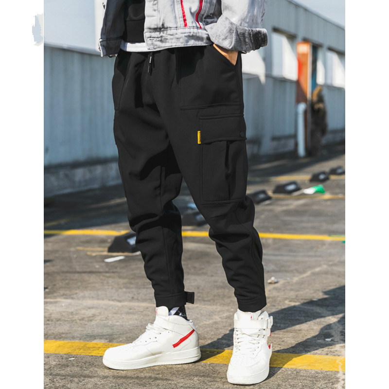 Januarysnow Brand Designer Men Black Joggers Pants Summer 2020 Mens Big Pockets Ankel Cargo Pants Male Spring Streetwear Overalls Sweatpants