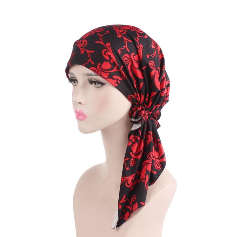 Floral Bandanas Women Lace Turban Hat India Cap Muslim Hats Hairnet Chemo Cap Flower Bonnet for Women Touca cappelli donna 2019