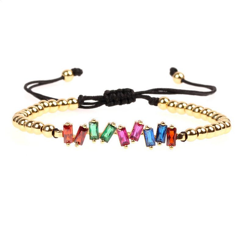 Link, Chain Products Copper Plated Round Beads Bracelets Micro Pave Color Zircon Bracelet-Style Elegant Crystal Braided Bracelet
Link, Chain Products Copper Plated Round Beads Bracelets Micro Pave Color Zircon Bracelet-Style Elegant Crystal Braided Bracelet