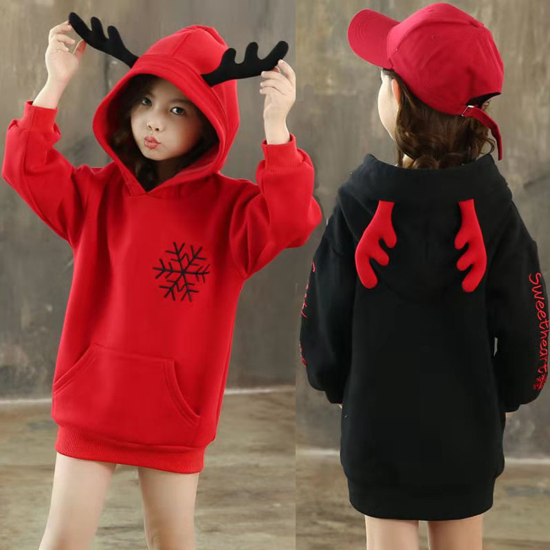Kids Fleece Sweatshirt Autumn Winter Thick Hoodie Christmas Sweatshirt for Girls Tops 12 Year Kids Outfits Children Clothes, Black
Kids Fleece Sweatshirt Autumn Winter Thick Hoodie Christmas Sweatshirt for Girls Tops 12 Year Kids Outfits Children Clothes, Black