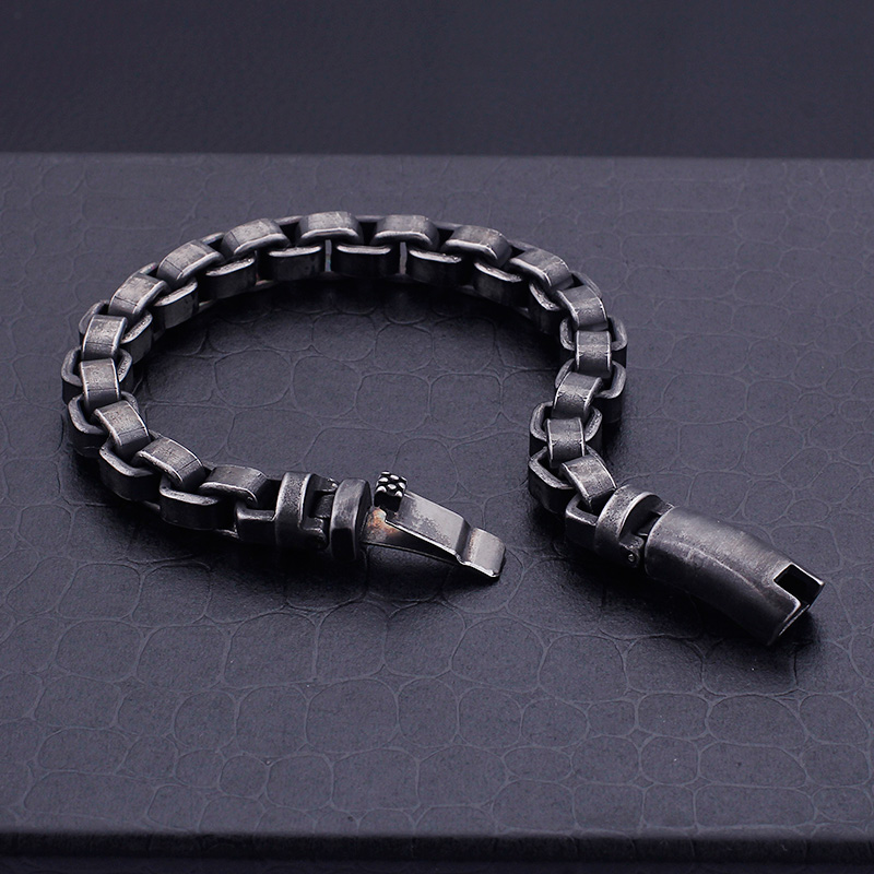 Retro Casting Link Chain Bracelets 316L Stainless Steel Bangle Jewelry