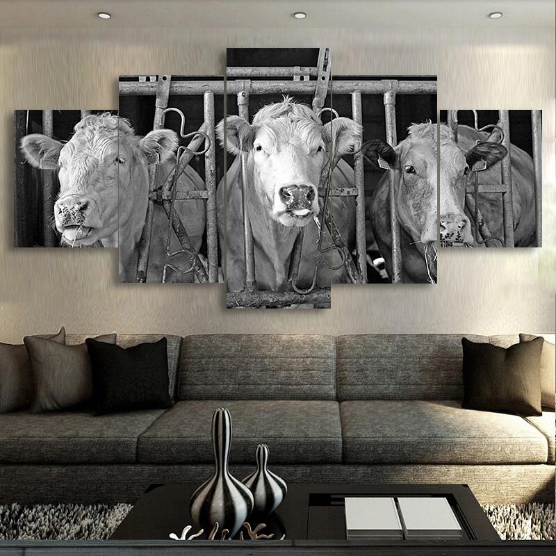 5 piece canvas On Farm Tractor Canvas picture painting decor print poster wall art Living room background decoration Hd canvas painting