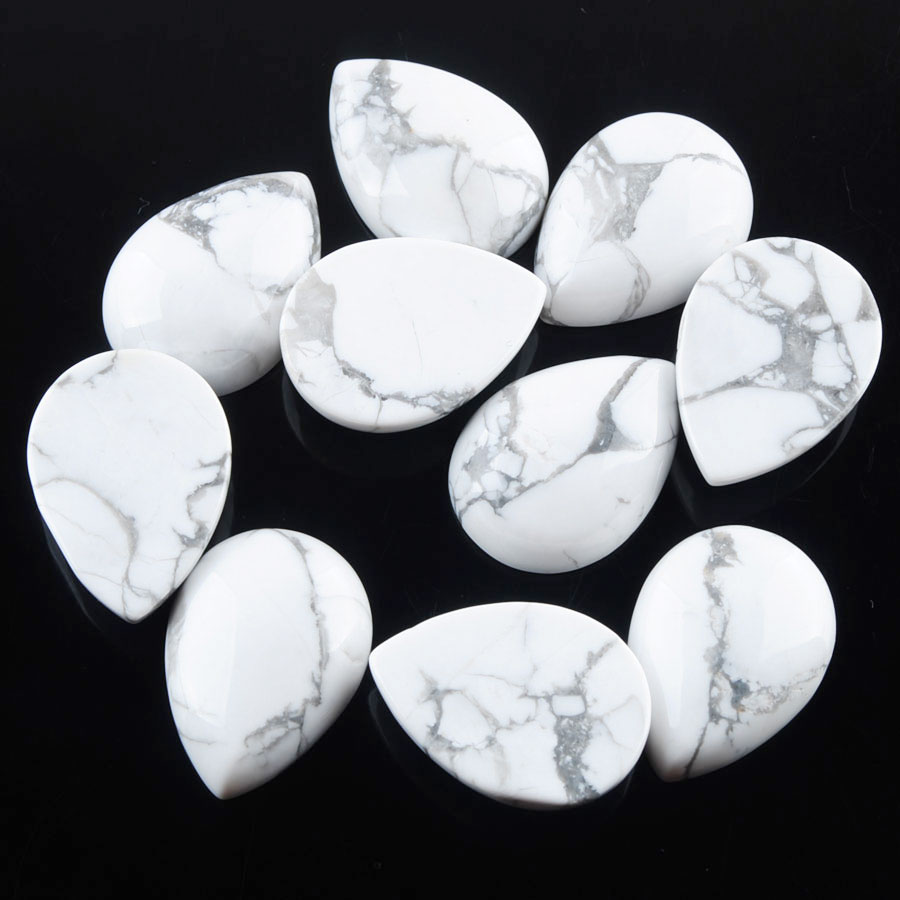 WOJIAER Natural GemStone Beads Teardrop Cabochon CAB No Drill Hole 18x25x7mm Loose Beads Jewelry Making Accessories BU811