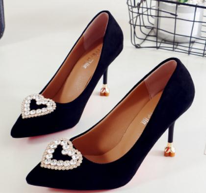 2019 Women's shoes in Spring and Autumn with New style High heel fine heel pointed end Suede@5061, Black
2019 Women's shoes in Spring and Autumn with New style High heel fine heel pointed end Suede@5061, Black