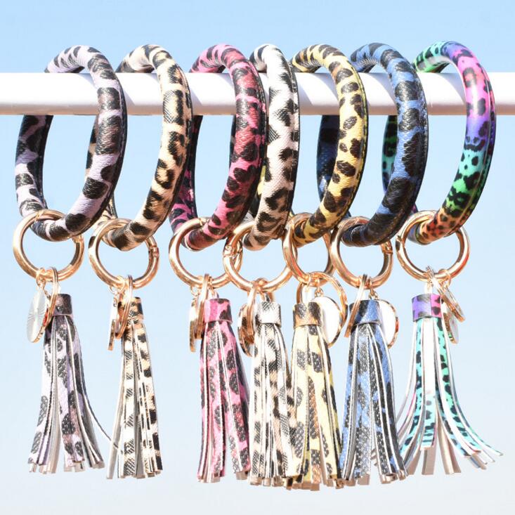 Leather Wrap Tassels Bracelets Keychain Custom Wristlet Bracelet Tassel Keychains Leopard Print Bangles Round Bangle Key ring
Leather Wrap Tassels Bracelets Keychain Custom Wristlet Bracelet Tassel Keychains Leopard Print Bangles Round Bangle Key ring