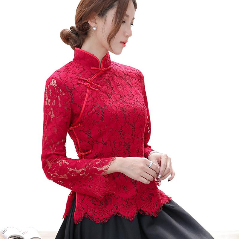 2020 Summer Elegant China Red White Pink Lace Cheongsam Blouse Traditional Clothing Hollow Out Ruffle Fashion Tang Tops Women
2020 Summer Elegant China Red White Pink Lace Cheongsam Blouse Traditional Clothing Hollow Out Ruffle Fashion Tang Tops Women