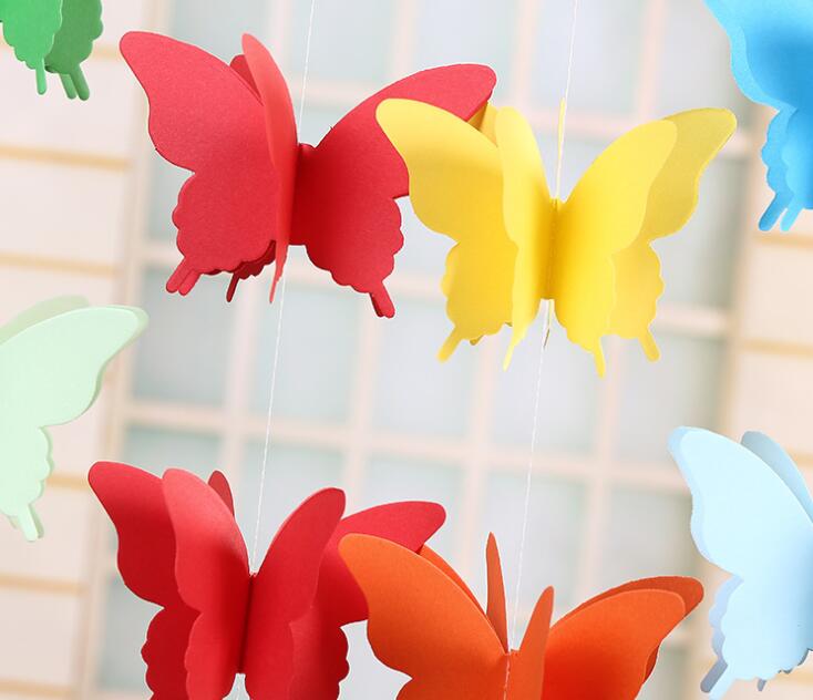 Butterfly paper pulled flower decoration wedding navidad party backdrops baby shower birthday Party & festival DIY decoration
