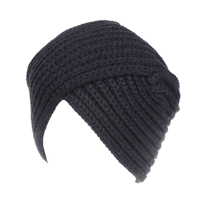 Knit Cross Ear Muff Hat Skull Caps New Beanie Autumn Winter Women turban Hats Black White drop ship 010095