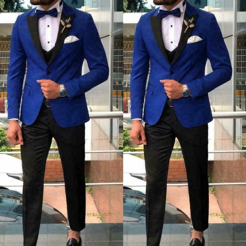 Men's Suits Slim Blazers Groom Suits For Men's Royal Blue Wedding Tuxedo Vests Formal Wear 3 PCS Slim Fit For Men, As image
Men's Suits Slim Blazers Groom Suits For Men's Royal Blue Wedding Tuxedo Vests Formal Wear 3 PCS Slim Fit For Men, As image