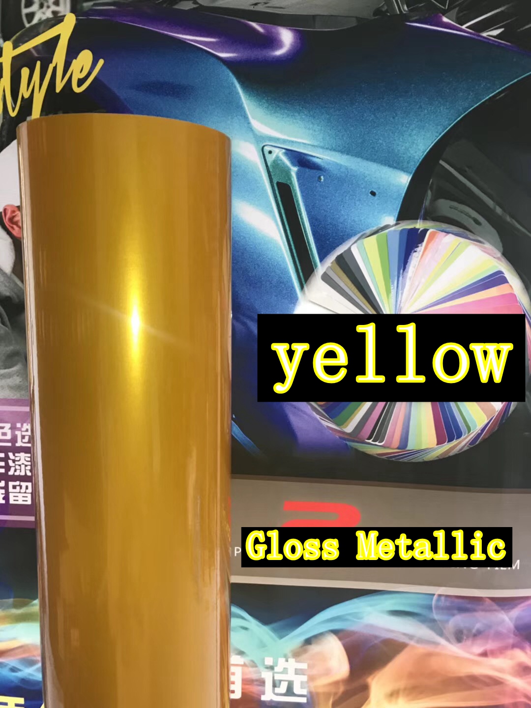 Ultra Gloss Metallic Vinyl Wrap For whole car wrap Covering 3M quality low tack glue For Whole car wrap covering size1.52x20m/Roll 5x65ft