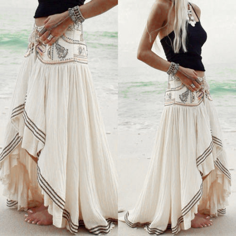 Summer 2020 Women Maxi Skirts High Waist Casual Fahsion Vintage Ethnic Style Elegant Stitching Irregular Chiffon Beach Skirt, 3377
Summer 2020 Women Maxi Skirts High Waist Casual Fahsion Vintage Ethnic Style Elegant Stitching Irregular Chiffon Beach Skirt, 3377