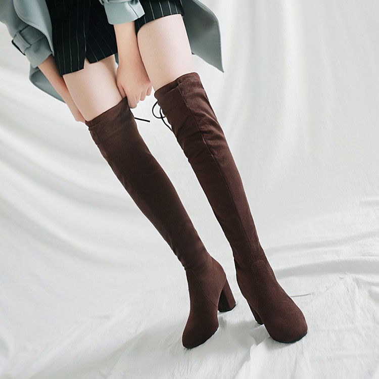 Big Size Fashion of highheeled women's boots with tie after kneelength barrel and 100set jacket, Black
Big Size Fashion of highheeled women's boots with tie after kneelength barrel and 100set jacket, Black