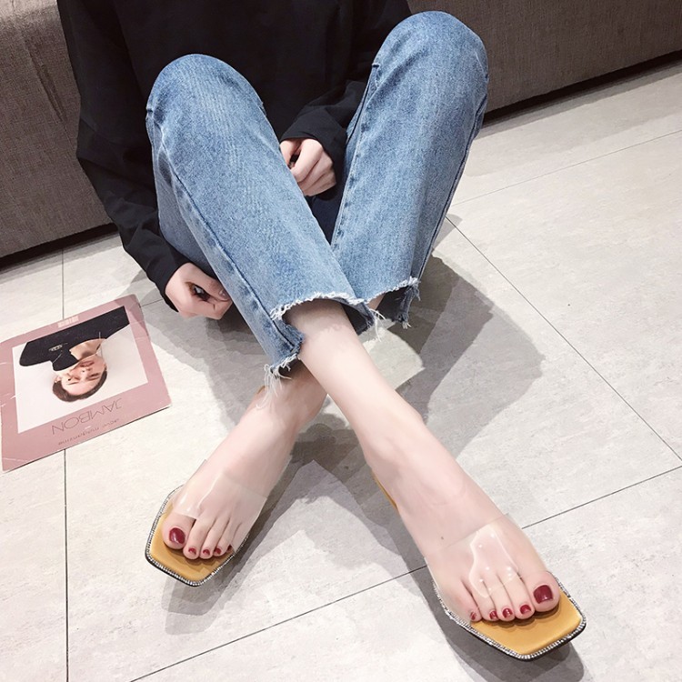 Pvc Transparent Round Heels Slippers Women Open Toe High Heel Slides Women Shoes Summer Clear Heel Sandals Yellow Beige 2020
Pvc Transparent Round Heels Slippers Women Open Toe High Heel Slides Women Shoes Summer Clear Heel Sandals Yellow Beige 2020
