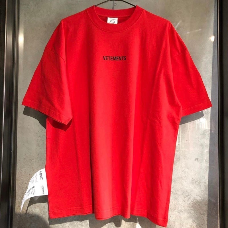 Fashion- Vetements Letter Embroidery Fashion Tee Super large standard Casual Simple Summer Breathable Tee Men Women Short Sleeve HFSSTX004