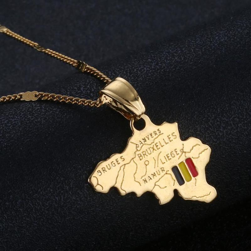 Gold Color Belgium Map Pendant Necklace Kingdom of Belgium Enamel National Flag Map Jewelry
Gold Color Belgium Map Pendant Necklace Kingdom of Belgium Enamel National Flag Map Jewelry