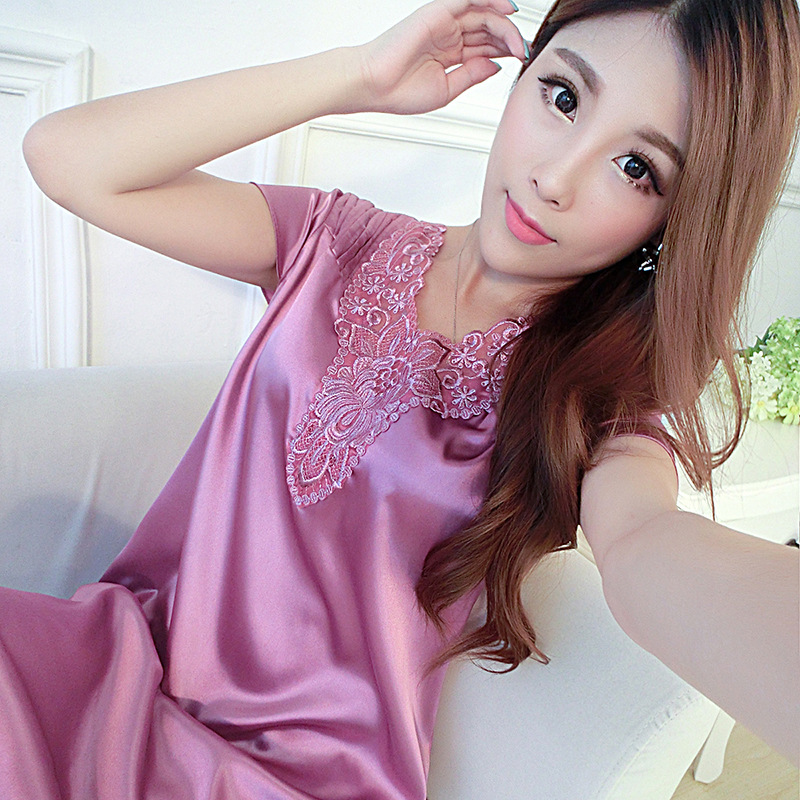 2020 Satin Night dress women faux Silk night dress female sexy Pijamas skirt Sleeping Dress. Nightwear Sleepwear Sexy pyjamas, Chun612purple
2020 Satin Night dress women faux Silk night dress female sexy Pijamas skirt Sleeping Dress. Nightwear Sleepwear Sexy pyjamas, Chun612purple