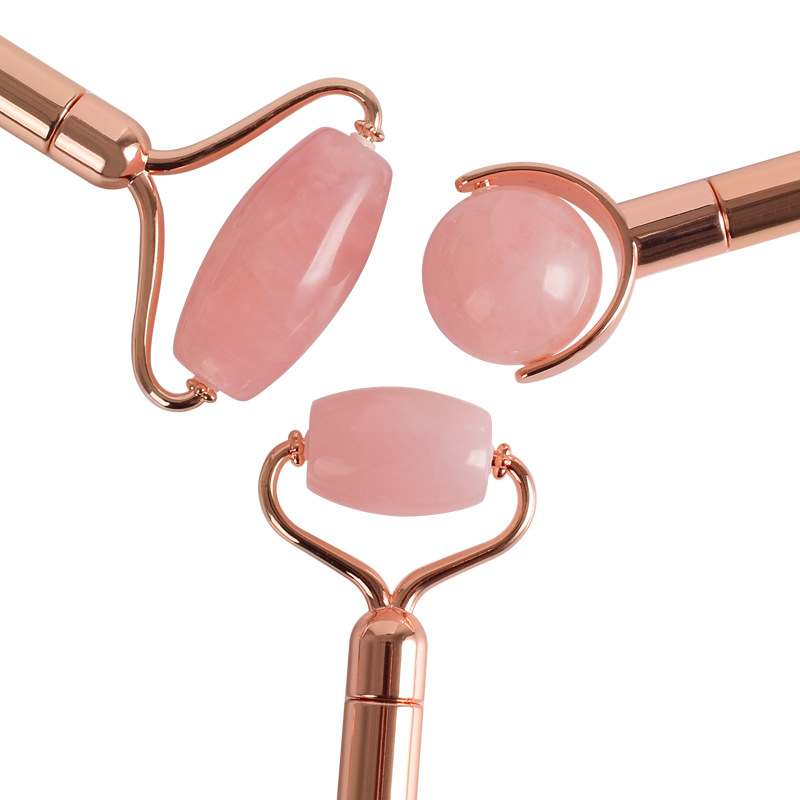 Portable Face Lift Massager Crystal Roller Set Facial Massage Jade Roller Natural Quartz Stone Beauty Roller Tool Girl Gift