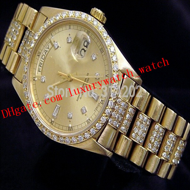 Best Quality Luxury Watches Men 18K Gold Steel Bracelet Diamond Dial Wristwatch Automatic Watches Fashion Mens Watch
Best Quality Luxury Watches Men 18K Gold Steel Bracelet Diamond Dial Wristwatch Automatic Watches Fashion Mens Watch