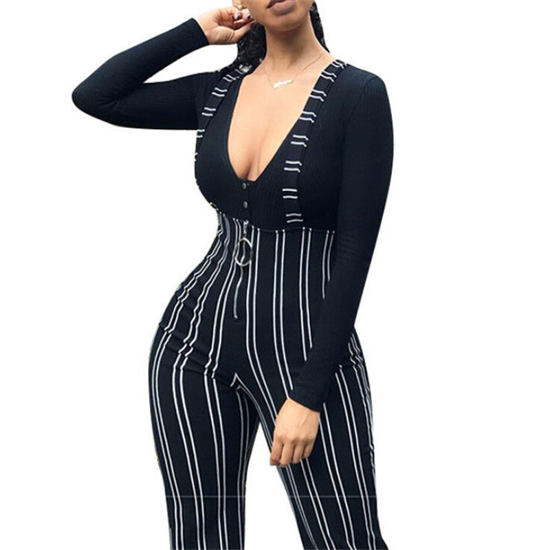 2020 New Arrival Rompers Overalls Women Striped Pants High Waist Zipper Flare Trousers Black Striped Overall Pant Female Bottoms, As photo show
2020 New Arrival Rompers Overalls Women Striped Pants High Waist Zipper Flare Trousers Black Striped Overall Pant Female Bottoms, As photo show