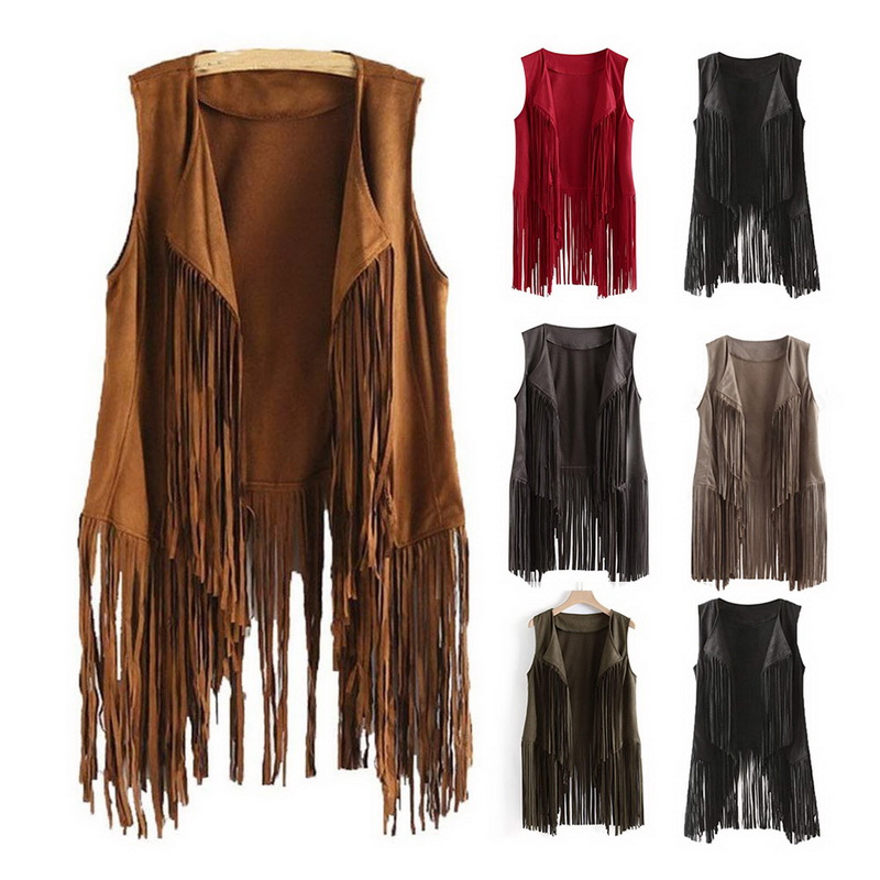 Women's Coat vest Comfortable Coat vest Casual Fashion Jacket Suede Ethnic Sleeveless Tassels Fringe Waistcoat Cardigan, Grey
Women's Coat vest Comfortable Coat vest Casual Fashion Jacket Suede Ethnic Sleeveless Tassels Fringe Waistcoat Cardigan, Grey