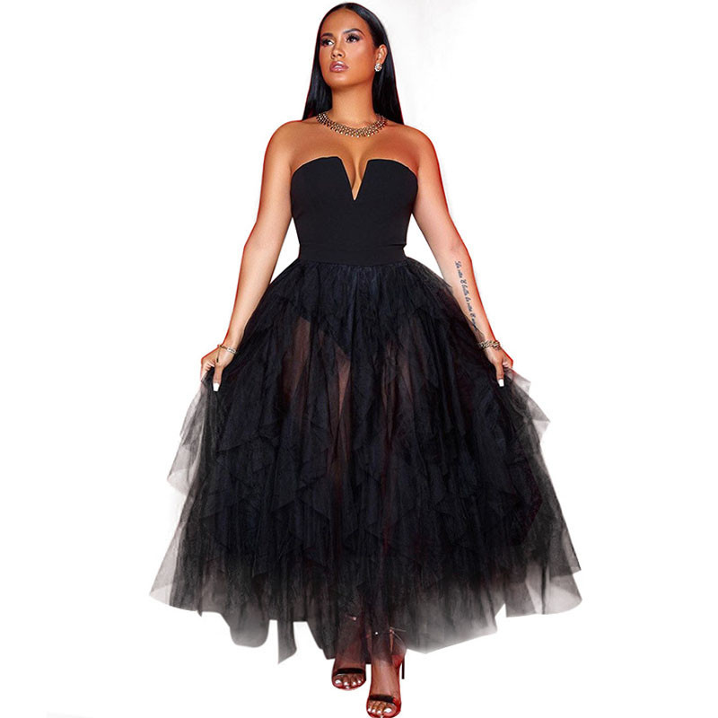 Sexy Mesh Sheer Formal Evening Party Dress Ball Gown Women Off Shoulder Strapless Sleeveless Elegant Maxi Long Dress Vestidos, Black
Sexy Mesh Sheer Formal Evening Party Dress Ball Gown Women Off Shoulder Strapless Sleeveless Elegant Maxi Long Dress Vestidos, Black