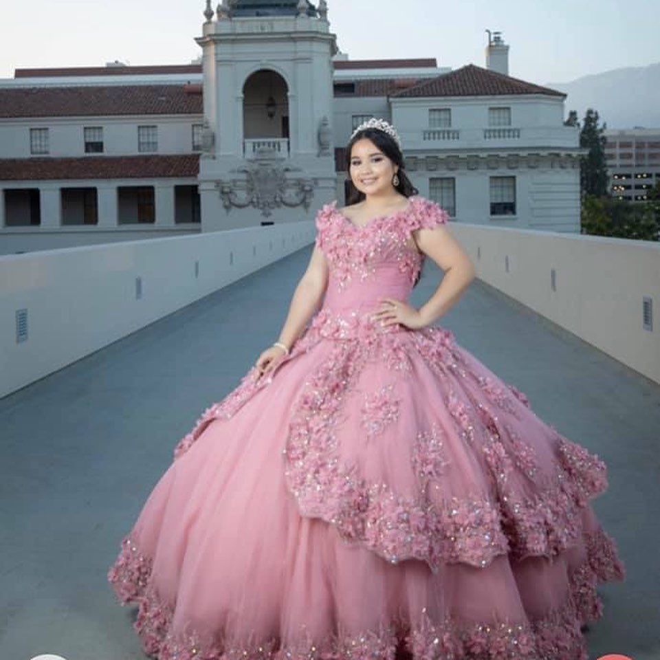 Luxurious Blush Pink Sexy Quinceanera Prom Dresses Beaded Crystals Hand Made Flowers Sheer Neck Evening Party Sweet 16 Dress