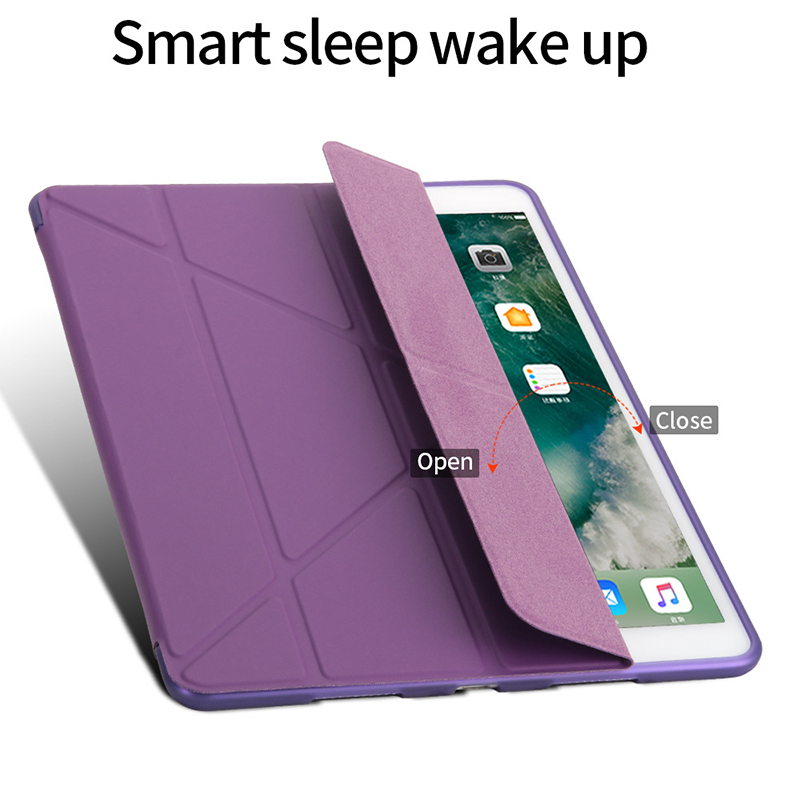 IPad Case Silicone Soft Back For iPad pro105 Case ipad23 102 mini4 5 Pu Leather Smart Cover Case